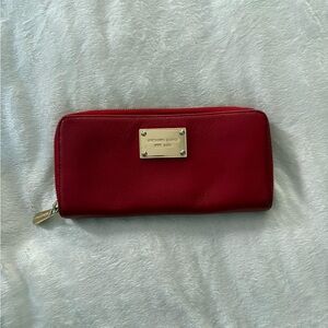 Michael Kors Cherry Red Leather Wallet